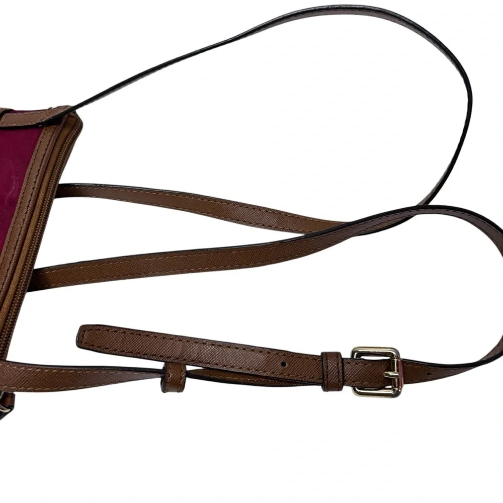 MICHAEL KORS Kempton Claret Burgundy Nylon Pocket Crossbody Bag